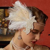 Jaren 1920 Gatsby Outfits Jaren '20 flapper hoofdband The Great Gatsby Dames Zonder Kraag Halloween Feest Maskerade Festival 1 Armband Lightinthebox