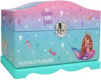 Top Model sieradendoos Mermaid 18,5 x 13,5 cm karton blauw
