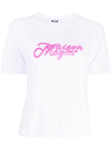 MSGM t-shirt en coton à logo imprimé - Blanc