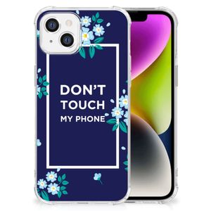 iPhone 14 Anti Shock Case Flowers Blue DTMP