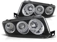Tuning-Tec Koplampen dual halo rims SKODA FABIA I 12 99-08 ANGEL EYES ZWART
