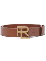 Ralph Lauren Purple Label ceinture en cuir à plaque logo - Marron