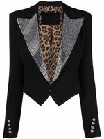 Philipp Plein blazer crop à ornements en cristal - Noir