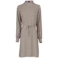 Modström blousejurk Henrikka met grafische print en ceintuur ecru