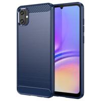 Samsung Galaxy A05 Geborsteld TPU Hoesje - Koolstofvezel - Blauw