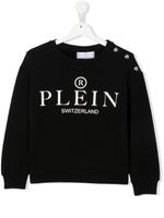 Philipp Plein Junior sweat Plush à logo imprimé - Noir