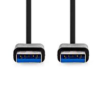 Nedis USB-Kabel | USB 3.2 Gen 1 | USB-A Male | USB-A Male | 5 Gbps | Vernikkeld | 1.00 m | Rond | PVC | Zwart | Doos - CCGB61000BK10