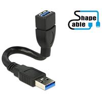 Delock 83713 Shapecable A mannelijk naar bus USB 3.0-kabel 15 cm