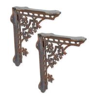 A PAIR OF CAST IRON WALL BRACKETS - thumbnail