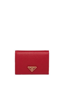 Prada portefeuille à plaque logo - Rouge