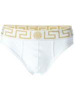 Versace slip à taille Greca - Blanc