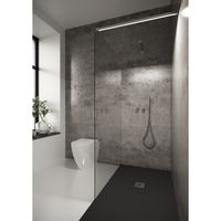 Inloopdouche Bellezza Bagno StabiLight 100x195 cm 8 mm Helder Glas Antikalk Inclusief Stabilisatiestang Met Verlichting Chroom Bellezza Bagno - thumbnail