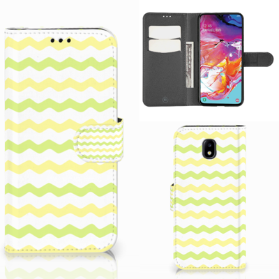 Samsung Galaxy A70 Telefoon Hoesje Waves Yellow