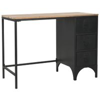 Bureau 100x50x76 cm massief vurenhout en staal - thumbnail