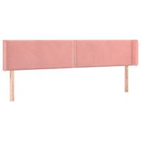 vidaXL Hoofdbord met randen 163x16x78/88 cm fluweel roze