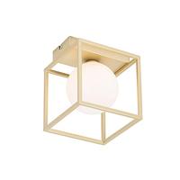 QAZQA - Design plafondlamp goud met wit glas - Aniek | Woonkamer | Slaapkamer | Keuken - Staal Vierkant - G9 Geschikt voor LED - Max. 1 x 40 Watt