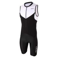 Zone3 Lava long distance mouwloos trisuit zwart/wit heren S - thumbnail