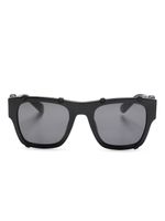 Philipp Plein lunettes de soleil carrées à plaque logo - Noir