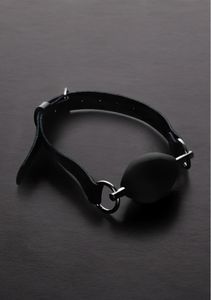 Oval Silicone Ball Gag - Black