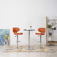 vidaXL Barkrukken 2 st kunstleer oranje