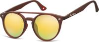 Montana zonnebril unisex panto matbruin/geel (MS49)