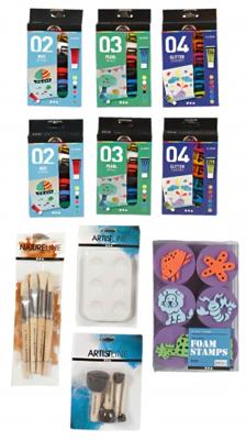 A Color acrylverf en kwasten