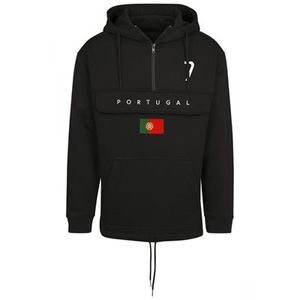 FC Eleven - Portugal Vlag Anorak Hoodie - Zwart