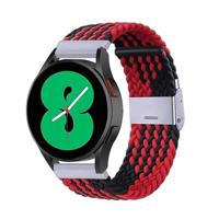 By Qubix - Compatible met Garmin Forerunner 55/245 / 645 - Braided nylon bandje - Rood/zwart - Compatible Garmin bandje - Bandbreedte: 20mm