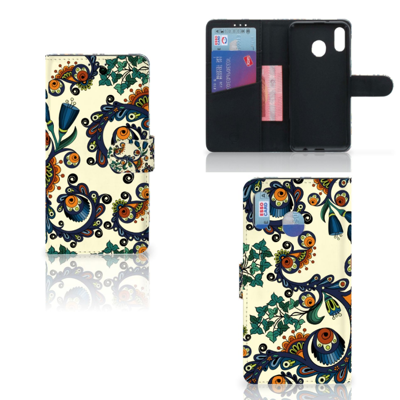 Wallet Case Samsung Galaxy M20 Barok Flower
