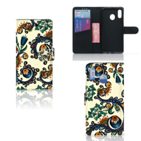Wallet Case Samsung Galaxy M20 Barok Flower