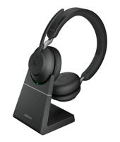 Evolve2 65 MS Stereo + Stand - Bluetooth Headset - op oor - draadloos - USB - noise isolating - zwart