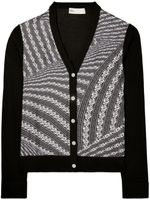 Tory Burch cardigan imprimé à col v - Noir