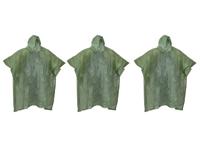 3 Benson Regenponcho's - One size - Groen - thumbnail