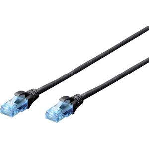 Digitus DK-1512-030/BL RJ45 Netwerkkabel, patchkabel CAT 5e U/UTP 3.00 m Zwart Verdraaide paren 1 stuk(s)