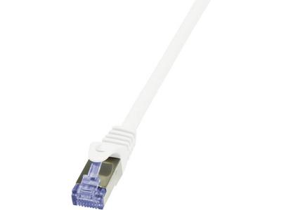 LogiLink CQ3011S RJ45 Netwerkkabel, patchkabel CAT 6A S/FTP 0.25 m Wit Vlambestendig, Snagless 1 stuk(s)