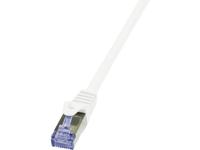 LogiLink CQ3011S RJ45 Netwerkkabel, patchkabel CAT 6A S/FTP 0.25 m Wit Vlambestendig, Snagless 1 stuk(s)
