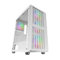 Mars Gaming MC-VAULT, Gaming ATX Behuizing, 4x 120mm ARGB Fans, Mesh Voorkant met Verticaal Design, Geharde Glazen Zijpaneel, 3x Verticale PCI Slots, Professionele Midtower PC, Wit