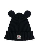 Moncler Enfant bonnet à effet d'oreilles animaux - Bleu