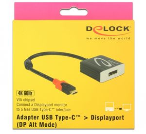 Delock 63312 Adapter USB Type-C male naar DisplayPort female (DP Alt Mode) 8K 30 Hz