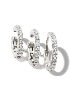 MARIA TASH anneau triple en or blanc 18ct serti de diamants - Argent