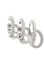 MARIA TASH anneau triple en or blanc 18ct serti de diamants - Argent - thumbnail