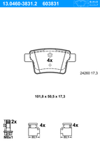 Remblokkenset, schijfrem ATE, u.a. für Ford, Jaguar