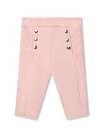 Chloé Kids pantalon en coton biologique à logo brodé - Rose - thumbnail