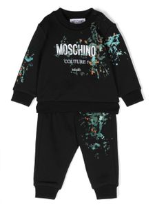 Moschino Kids survêtement à effet taches de peinture - Noir