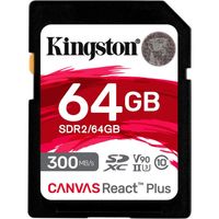 Kingston Canvas React Plus 64 GB SDXC geheugenkaart UHS-II U3, Class 10, V90