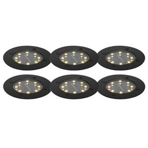 QAZQA Set van 6 grondspots zwart incl. LED IP65 Solar - Terry