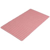 Badkamer/douche anti slip mat - rubber - voor op de vloer - oud roze - 39 x 69 cm - thumbnail