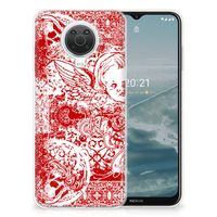 Silicone Back Case Nokia G20 | G10 Angel Skull Rood - thumbnail