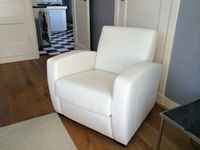 Leren fauteuil met houten poten - wit leer - Echt leer, Landelijk, ontdek de vele Leersoorten en Kleuren bij ShopX - thumbnail