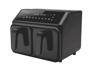 Michelino Dubbele Airfryer - Airfryer XXL - 4 x 4 Liter - 2200W - Zwart